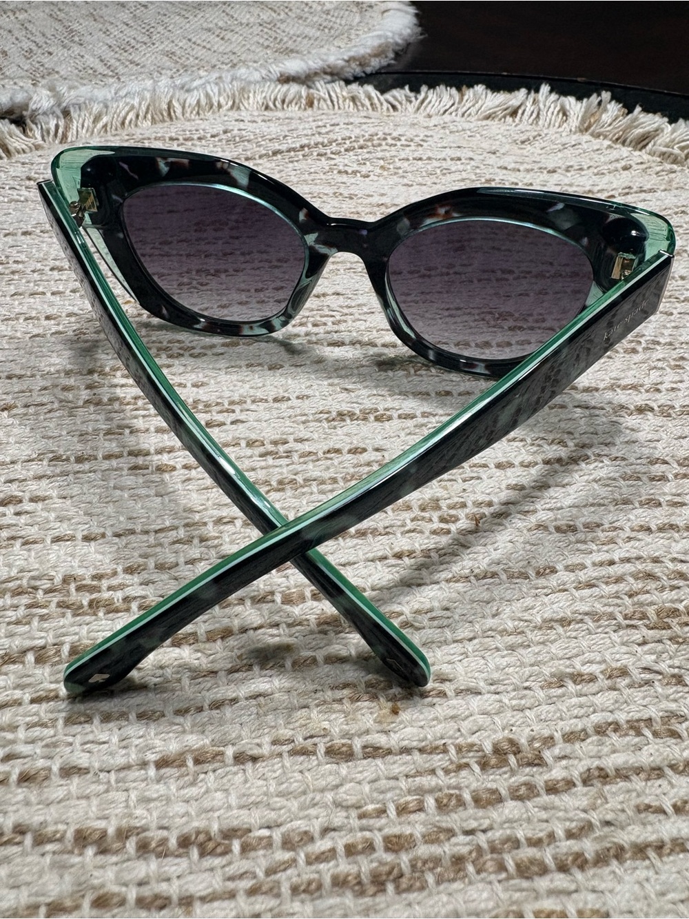 Kate Spade Green Tortoiseshell Cat-Eye Sunglasses with Gradient Lenses - Picture 4 of 10